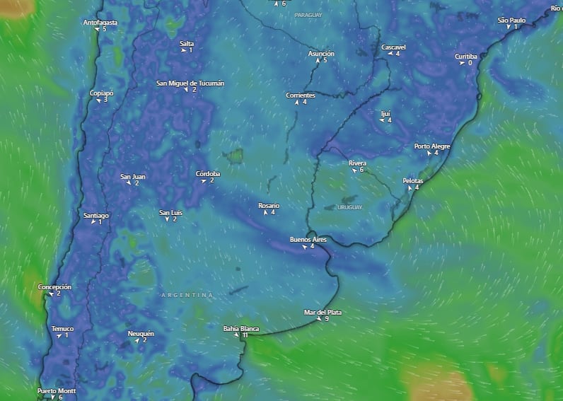 Una ciclogénesis dejará tormentas de hasta 70 mm y frío polar en el nordeste de Argentina hasta este jueves